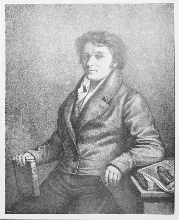 Framed Print : Sketch of Lithography Inventor Alois Senefelder Framed Print : Sketch of Lithography Inventor Alois Senefelder