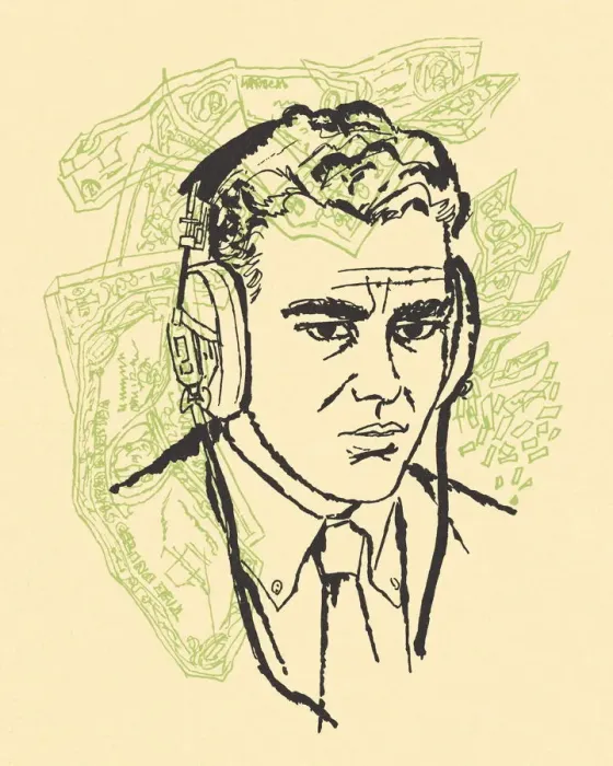 Framed Print : Sketch of a Man with Earphones Framed Print : Sketch of a Man with Earphones
