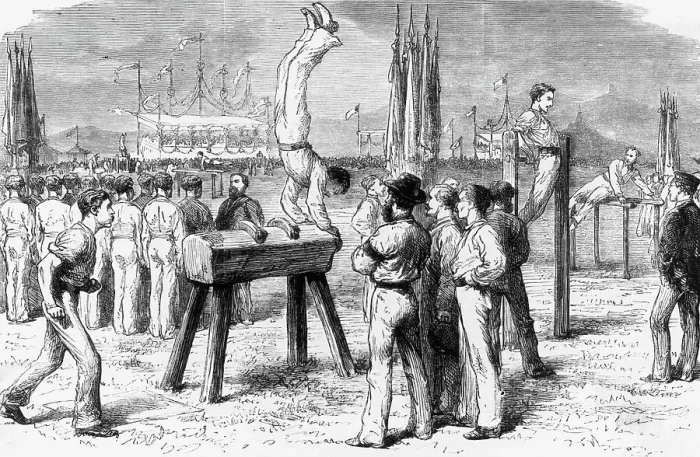 Framed Print : Sketch Of Man Performing On Pommel Horse Framed Print : Sketch Of Man Performing On Pommel Horse