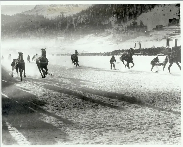 Framed Print : Ski-Joring on Lake in St. Moritz Framed Print : Ski-Joring on Lake in St. Moritz