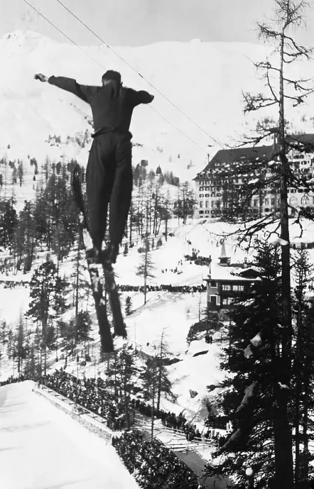 Framed Print : Ski Jumper At St Moritz Framed Print : Ski Jumper At St Moritz