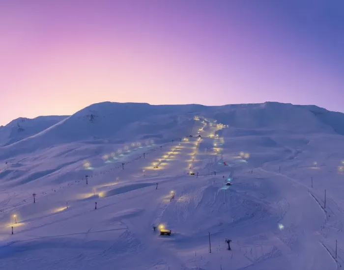 Framed Print : Ski slopes at twilight, Akureyri, Iceland Framed Print : Ski slopes at twilight, Akureyri, Iceland
