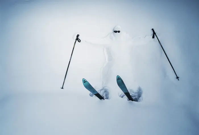 Framed Print : Skier Covered in Snow Framed Print : Skier Covered in Snow
