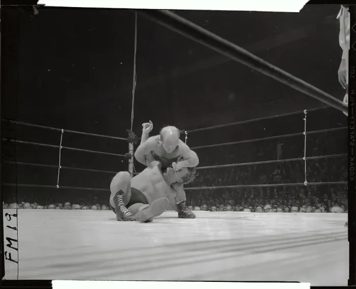 Framed Print : Skilolo and Cowboy Bradley During Tag Match Framed Print : Skilolo and Cowboy Bradley During Tag Match