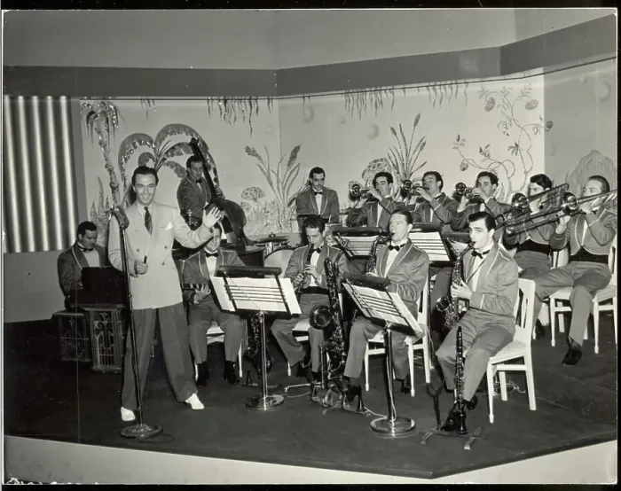 Framed Print : Skinnay Ennis Performing with Orchestra Framed Print : Skinnay Ennis Performing with Orchestra