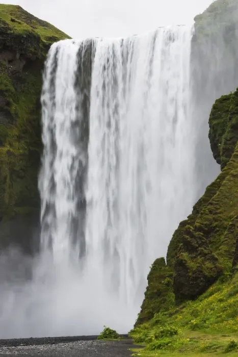 Framed Print : Skogafoss waterfall in heavy mist from long fall, Southwest Iceland, Iceland Framed Print : Skogafoss waterfall in heavy mist from long fall, Southwest Iceland, Iceland