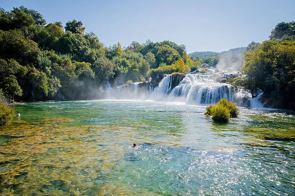The Skradinski Buk Waterfall, Croatia on a Summers Day