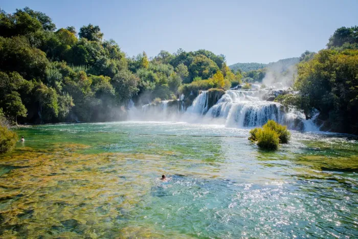 Framed Print : The Skradinski Buk Waterfall, Croatia on a Summers Day
