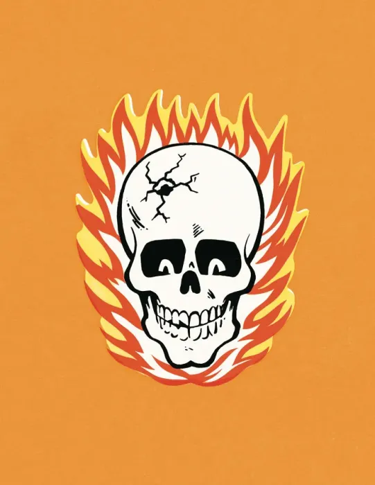 Framed Print : Skull on fire Framed Print : Skull on fire