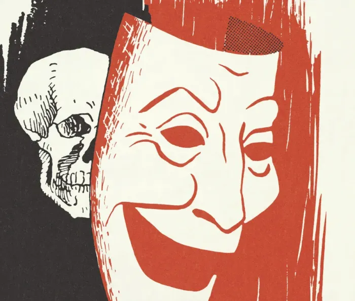 Framed Print : Skull and Mask