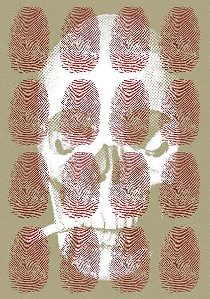 Skull under thumb prints