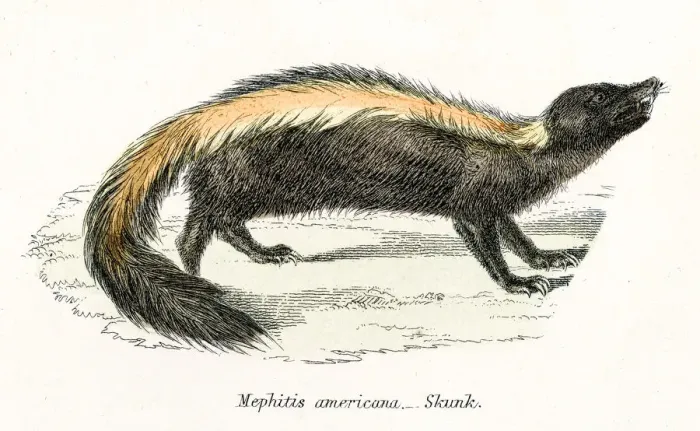 Framed Print : Skunk engraving 1803 Framed Print : Skunk engraving 1803