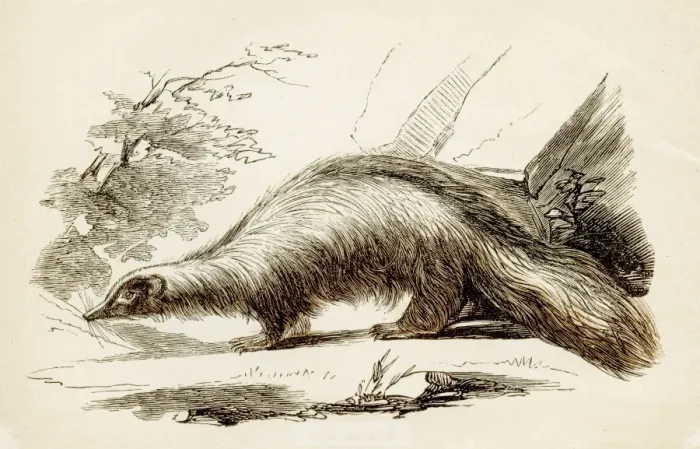 Framed Print : Skunk engraving 1851 Framed Print : Skunk engraving 1851
