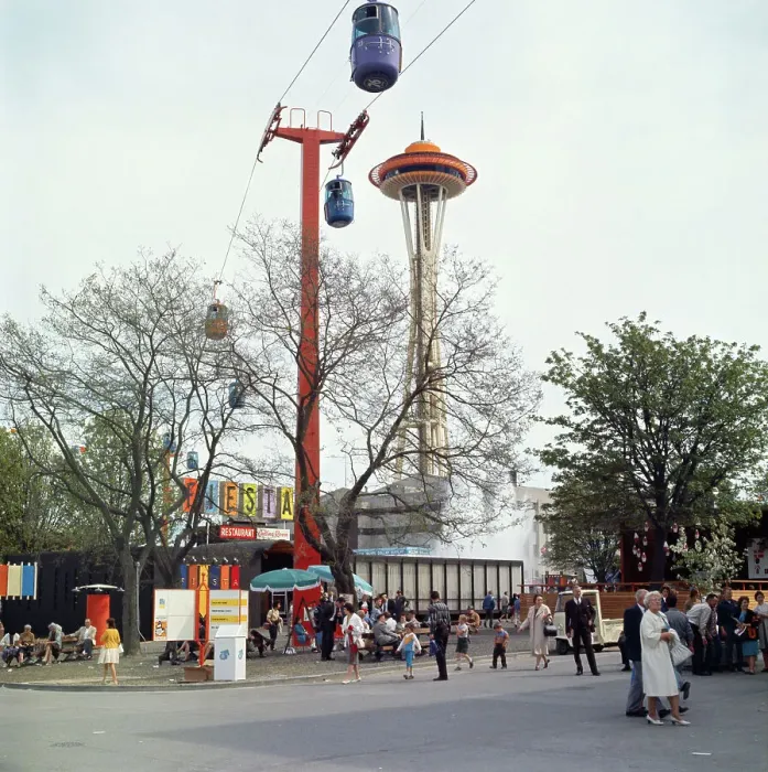 Framed Print : Sky Ride Passing over World's Fair Framed Print : Sky Ride Passing over World's Fair