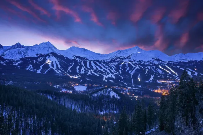 Framed Print : Sky Slopes at Breckenridge Ski Resort in the Evening Framed Print : Sky Slopes at Breckenridge Ski Resort in the Evening