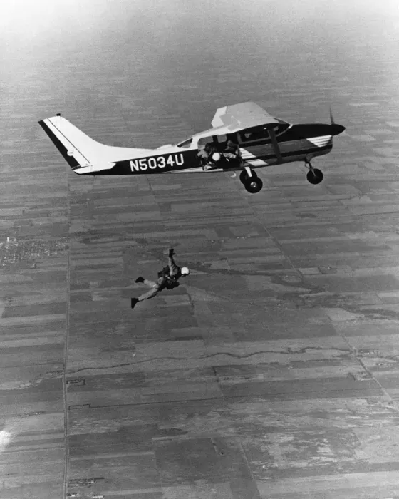 Framed Print : Skydiver jumping out of plane Framed Print : Skydiver jumping out of plane