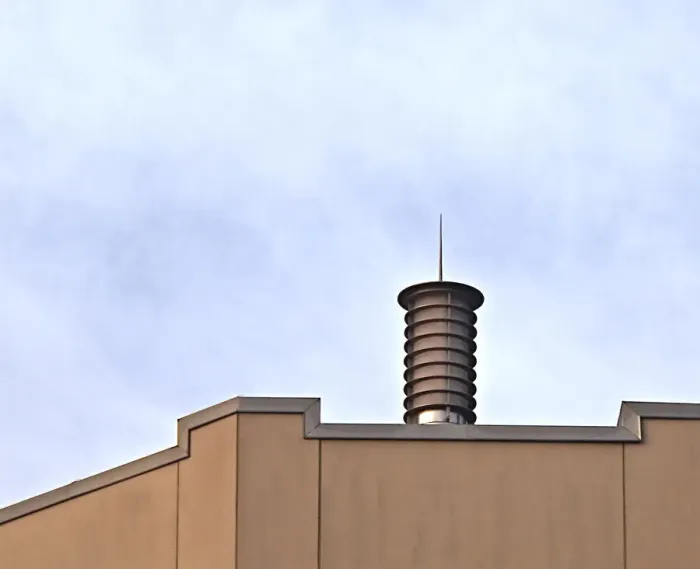 Framed Print : Skylight. A color photo of a rooftop light on a commercial building in