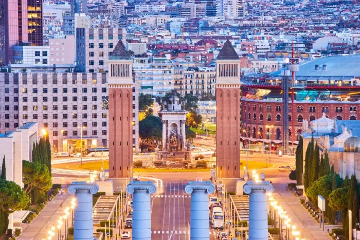 Framed Print : The skyline of Barcelona, Spain Framed Print : The skyline of Barcelona, Spain