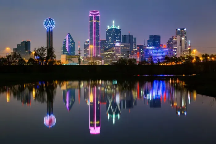 Framed Print : Skyline, Dallas, Texas, America Framed Print : Skyline, Dallas, Texas, America