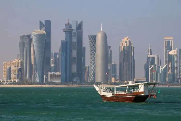 Framed Print : Skyline of Doha financial center, Qatar Framed Print : Skyline of Doha financial center, Qatar