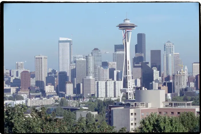 Framed Print : Skyline of Seattle with Space Needle Framed Print : Skyline of Seattle with Space Needle