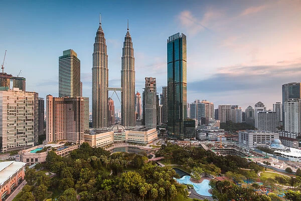 Skyline at sunrise, Kuala Lumpur, Malaysia