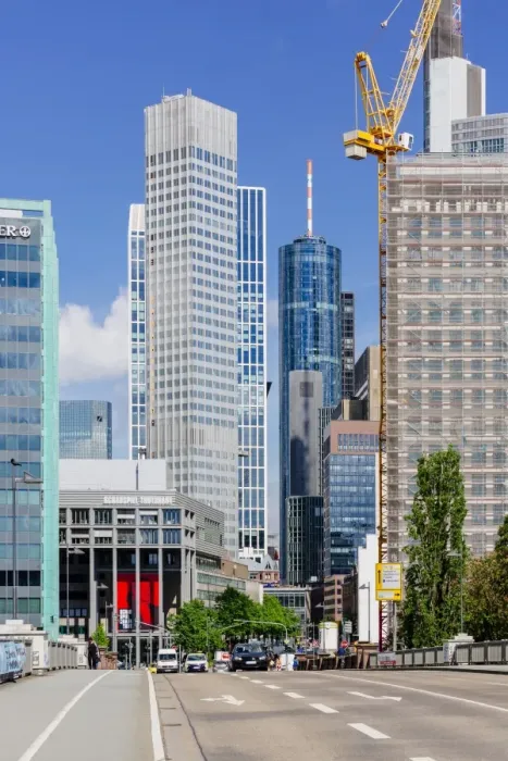 Framed Print : Skyscrapers in the downtown of Frankfurt am Main, Germany