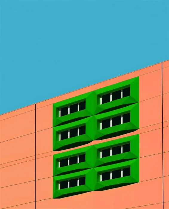 Framed Print : Slant Green Framed Windows