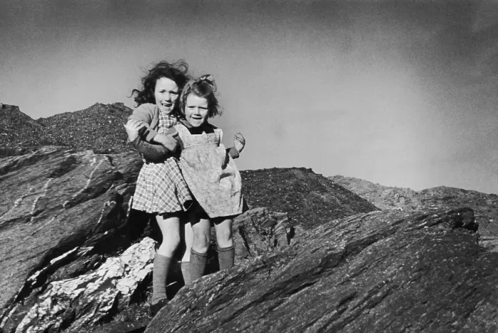 Framed Print : Slate Town Girls Framed Print : Slate Town Girls