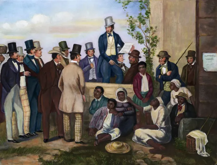 Framed Print : Slave Auction Of African Family Framed Print : Slave Auction Of African Family