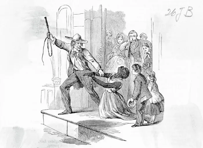 Framed Print : Slave Woman Being Dragged By Dealer Framed Print : Slave Woman Being Dragged By Dealer