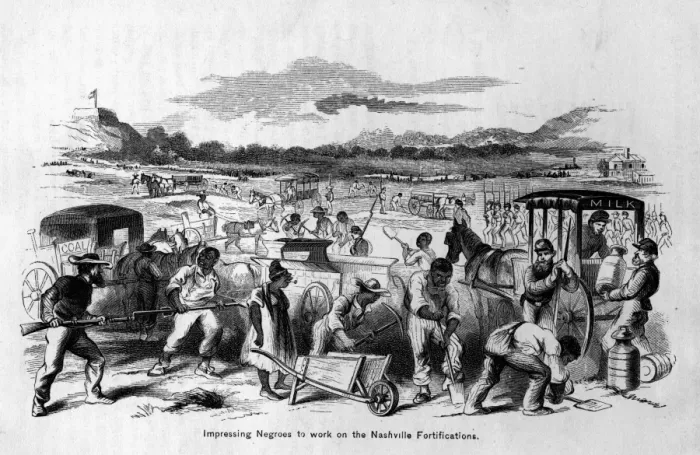 Framed Print : Slaves Building Civil War Fortifications Framed Print : Slaves Building Civil War Fortifications