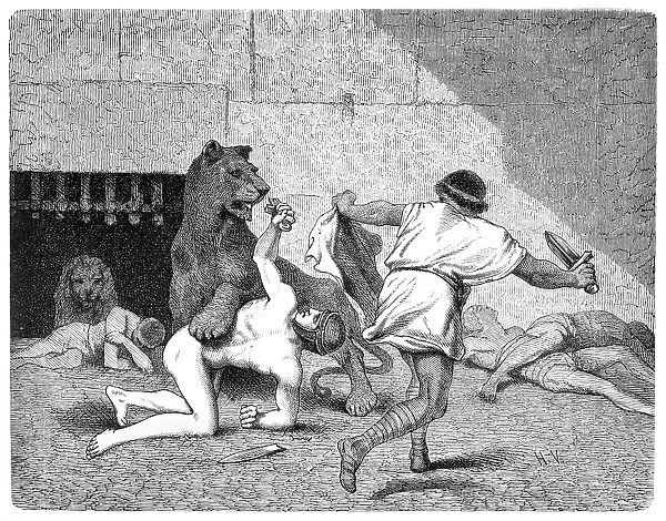 Slaves Fighting with Lions