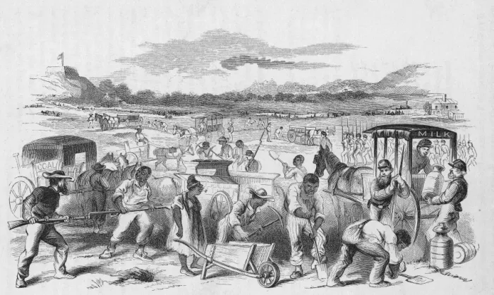 Framed Print : Slaves Forced To Work On Nashvillle Defenses Framed Print : Slaves Forced To Work On Nashvillle Defenses