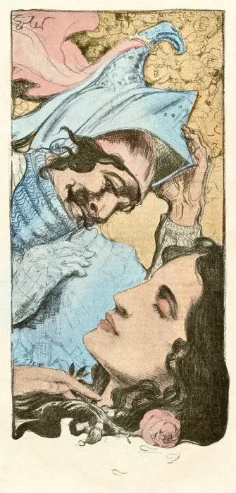 Framed Print : Sleeping beauty knight kissing princess art nouveau 1898 Framed Print : Sleeping beauty knight kissing princess art nouveau 1898