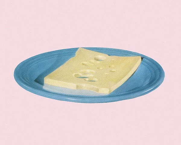 Slice of Cheese on a Plate