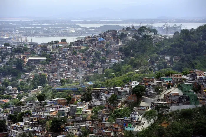 Framed Print : Slums, favelas, on mountain slopes, Rio de Janeiro, Brazil Framed Print : Slums, favelas, on mountain slopes, Rio de Janeiro, Brazil