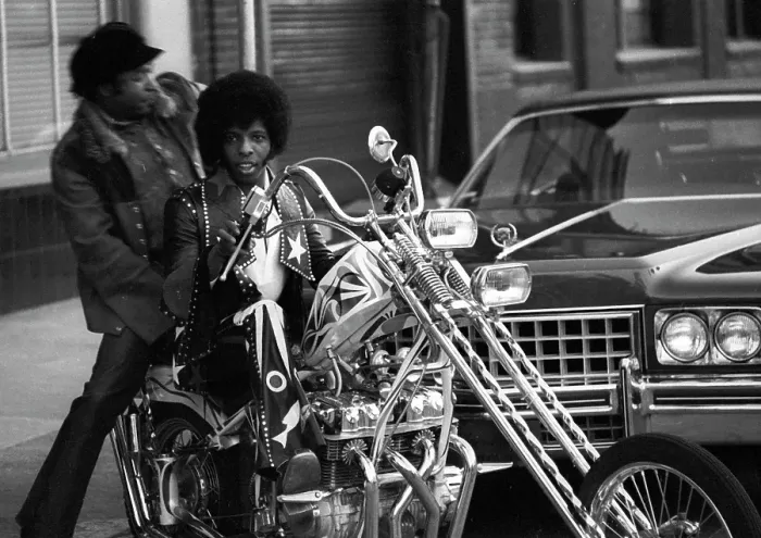 Framed Print : Sly Stone and Bubba Banks On A Motorcylce Framed Print : Sly Stone and Bubba Banks On A Motorcylce
