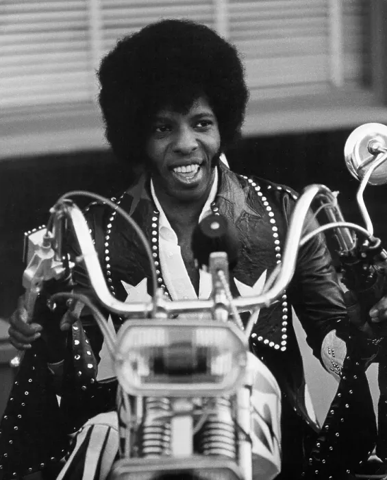 Framed Print : Sly Stone On His Motorcycle Framed Print : Sly Stone On His Motorcycle