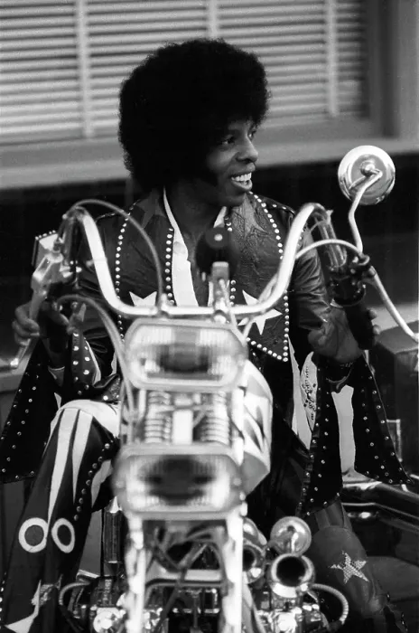 Framed Print : Sly Stone On A Motorcycle
