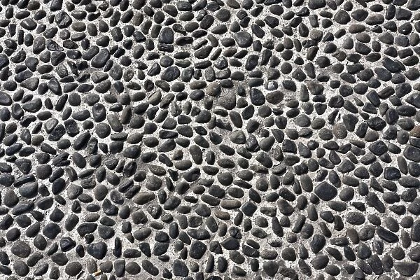 Small black natural stone paving texture