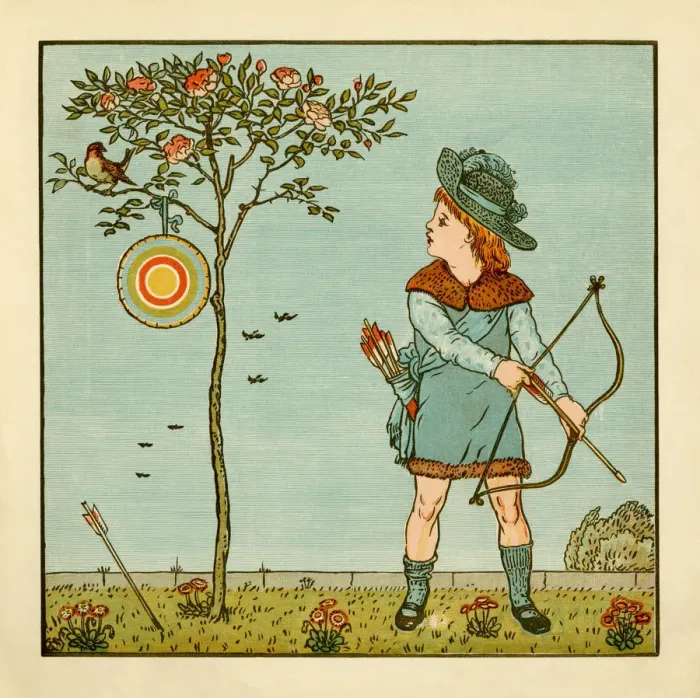 Framed Print : Small boy with bow and arrow Framed Print : Small boy with bow and arrow