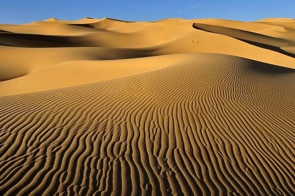 Small erg or sand dunes near Tehenadou, Adrar nAhnet, Algeria, Sahara, North Africa