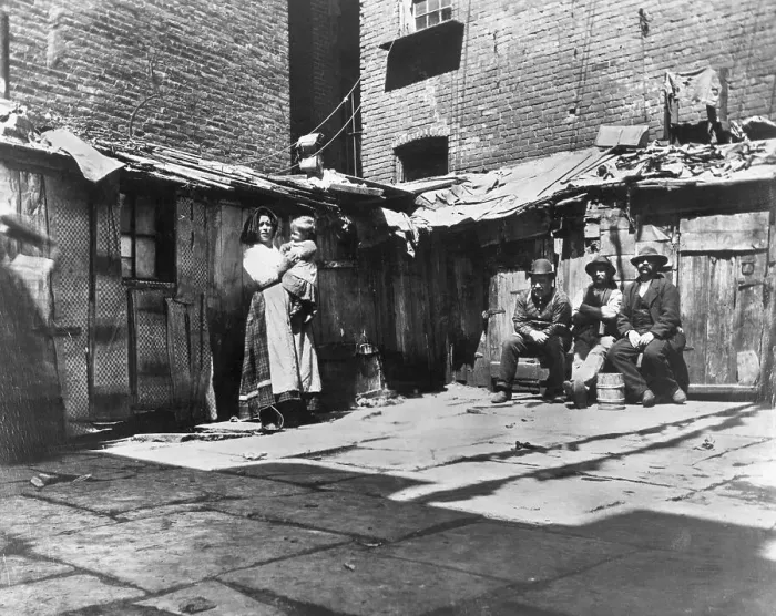 Framed Print : Small Group Of Poor In Lower East Side Framed Print : Small Group Of Poor In Lower East Side