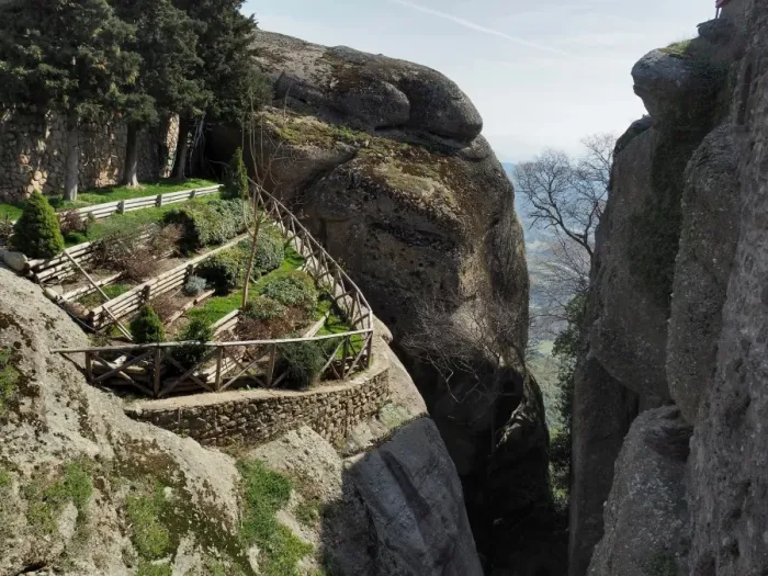 Framed Print : Small Kitchen Garden On A Granite Boulder At Meteora
