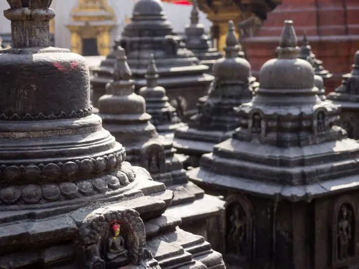 Framed Print : Small temples at Swayambhunath Kathmandu Nepal