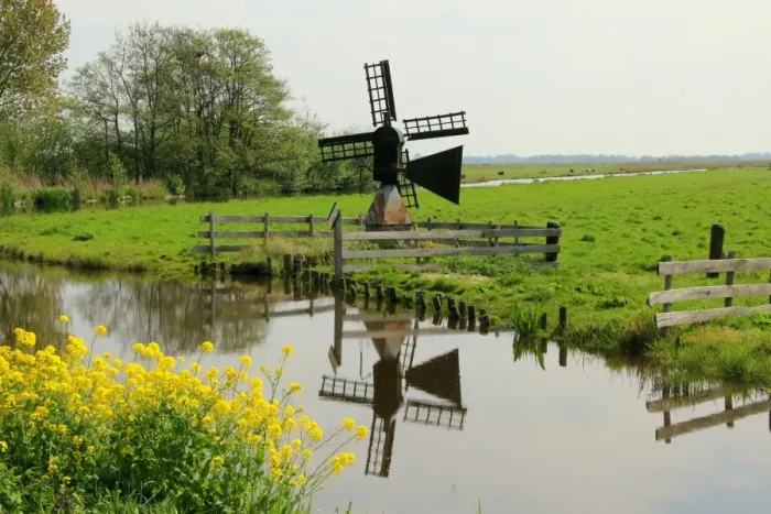 Framed Print : Small traditional windmill for water drainage Framed Print : Small traditional windmill for water drainage