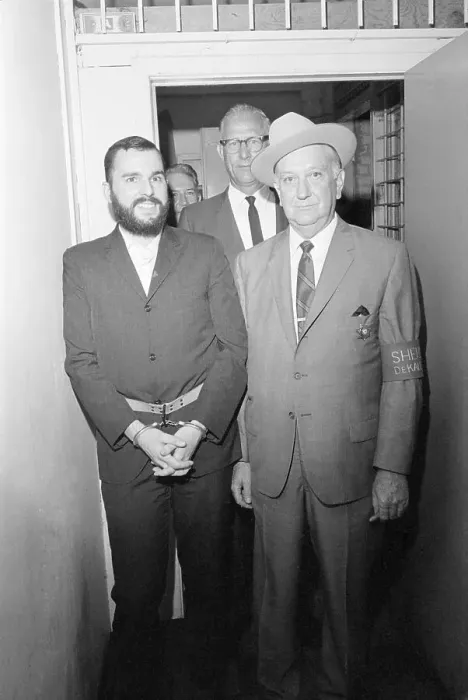 Framed Print : Smiling Gary Steven Krist Led by Sheriff