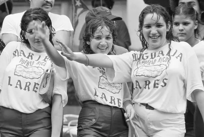 Framed Print : Smiling Girls At Puerto Rican Parade Framed Print : Smiling Girls At Puerto Rican Parade