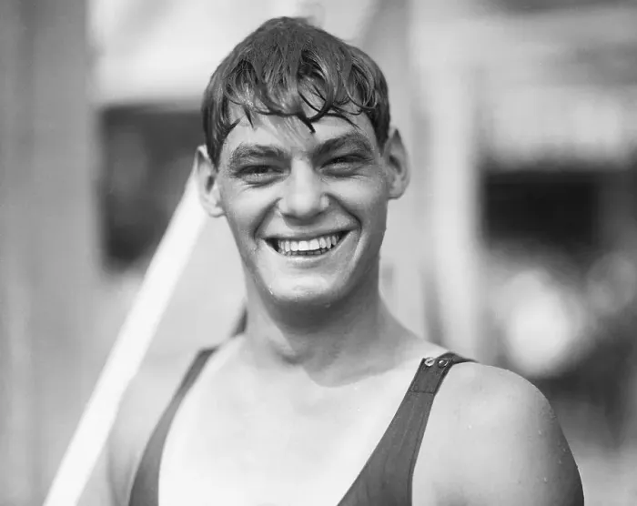 Framed Print : A Smiling Johnny Weismuller Framed Print : A Smiling Johnny Weismuller